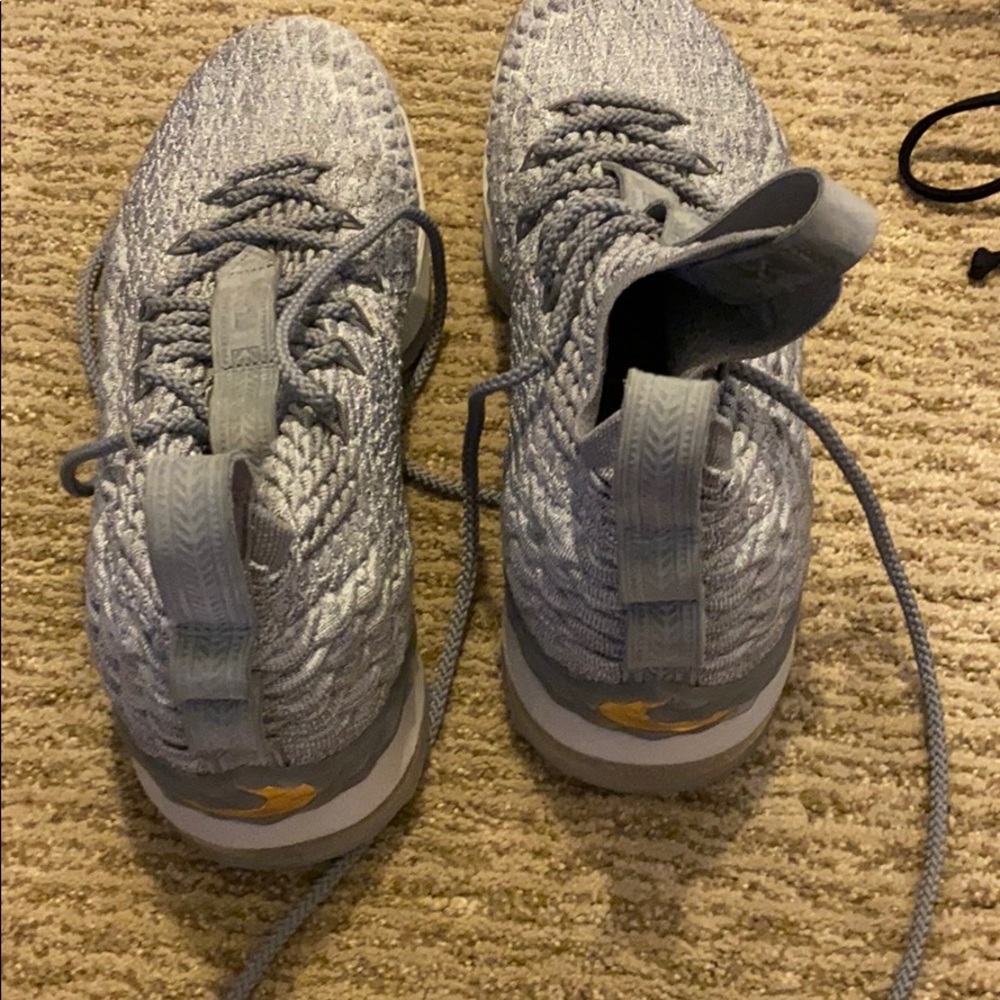 Grey shoes, running shoes, never worn jordan’s